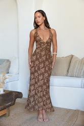 Next to me Midi dress Brown