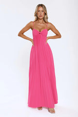A Little Drama Strapless Maxi Dress Pink