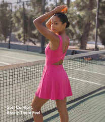 Airy 2-in-1 Cool Touch Mini Dance Active Dress with Pockets-Easy Peezy Edition-Longer Length