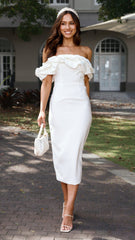 Bernadette Midi Dress - White