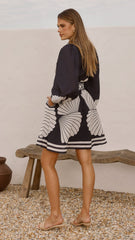 Mariel Long Sleeve Mini Dress - Black