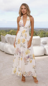 Skye Maxi Dress - Yellow Floral