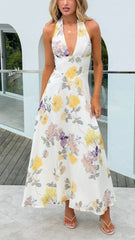 Skye Maxi Dress - Yellow Floral