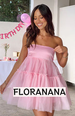 Abigail Pink Strapless Mini Dress