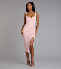 Savannah Glitter Cutout Midi Formal Dress