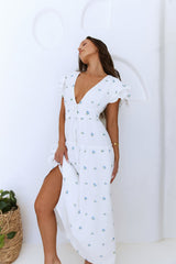 Solar Blooms Maxi Dress Blue