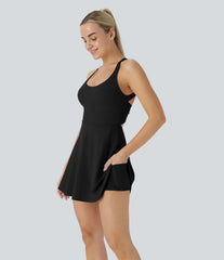 Airy Backless Twisted InstantCool Dance Active Dress-Easy Peezy Edition