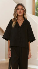 Luna Button Up Shirt - Black
