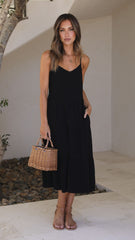Zoey Midi Dress - Black