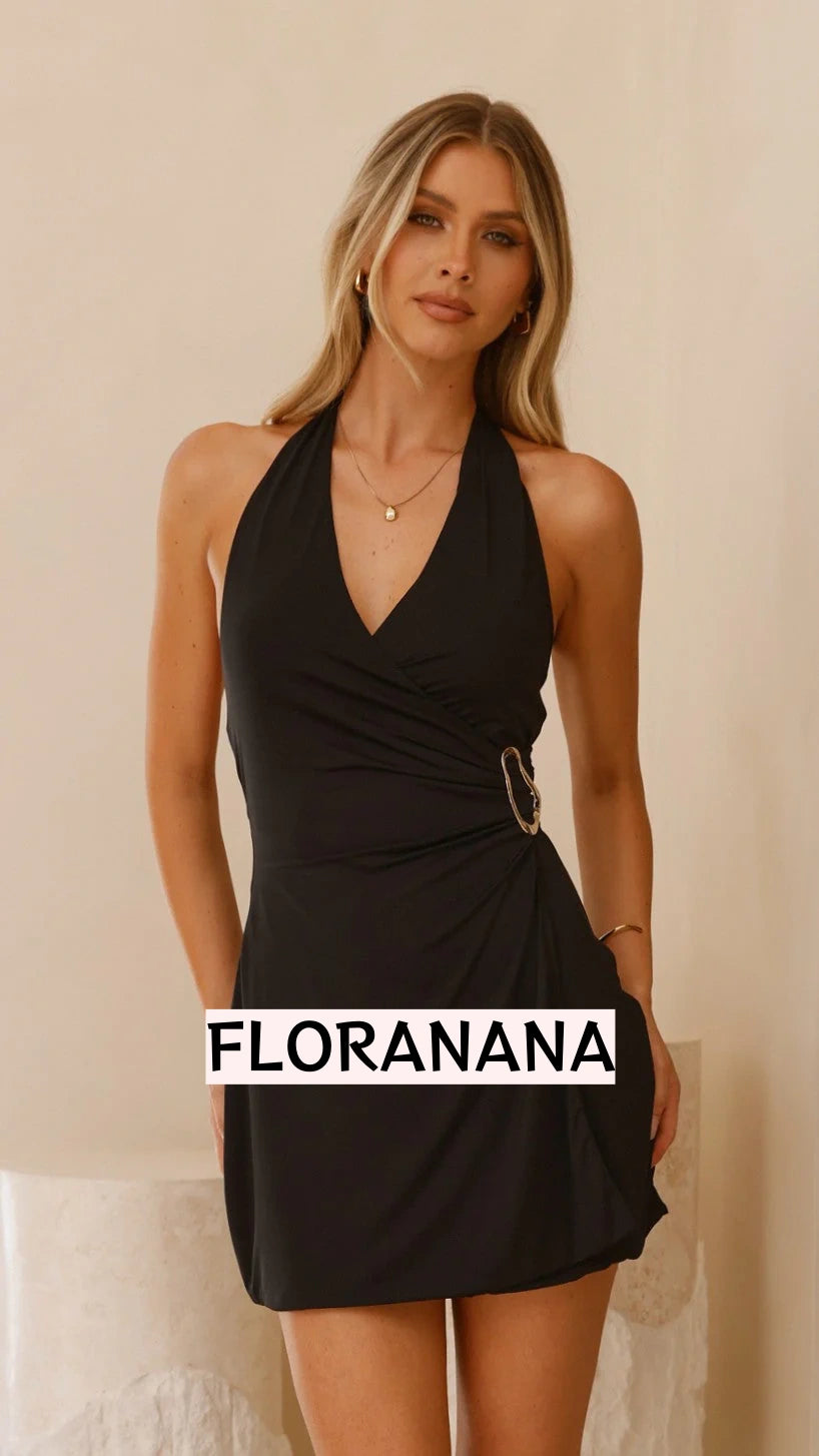 Brigitte Halter Mini Dress - Black
