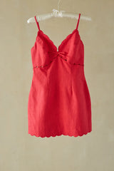 Paulina Scallop Linen Mini Dress