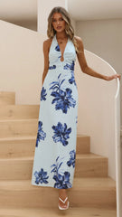 Larna Maxi Dress - Blue Floral