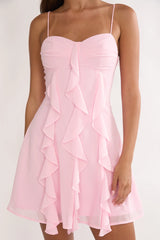Katalia Ruffle Mini Dress Blush