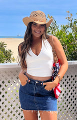 Amora White Crop Top