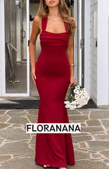 Beverley Wine Crepe Maxi Dress