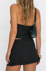 Briony Black Polka Dot Mini Skirt