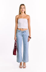 Dakota White Strapless Top