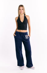 Dania Navy Leopard Star Track Pants