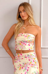 Genevieve Yellow Bloom Top