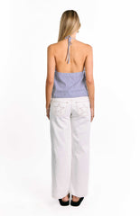 Imee Blue Striped Top