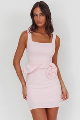 Goldy Rose Waist Decoration Mini Dress Pink