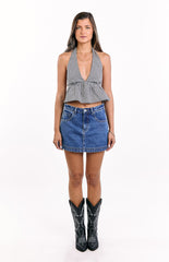 Opolo Black Gingham Crop Top