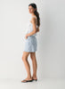 Striped linen slim-fit camisole with peplum hem