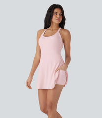 Airy Backless Twisted InstantCool Dance Active Dress-Easy Peezy Edition