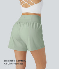 Airy Super High Waisted 2-in-1 InstantCool Yoga Shorts 5'' with Pockets-Longer Length