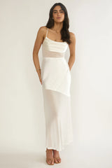Golden Era Sheer Waist Maxi Dress Oyster