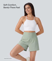 Airy Super High Waisted 2-in-1 InstantCool Yoga Shorts 5'' with Pockets-Longer Length