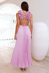 Something Special Satin Midi Dress Lilac