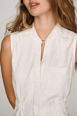 Maeve Sleeveless V-Neck Shirtdress