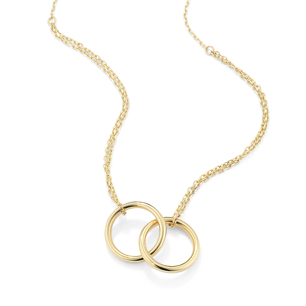 14K Yellow Gold Interlocking Circles Necklace